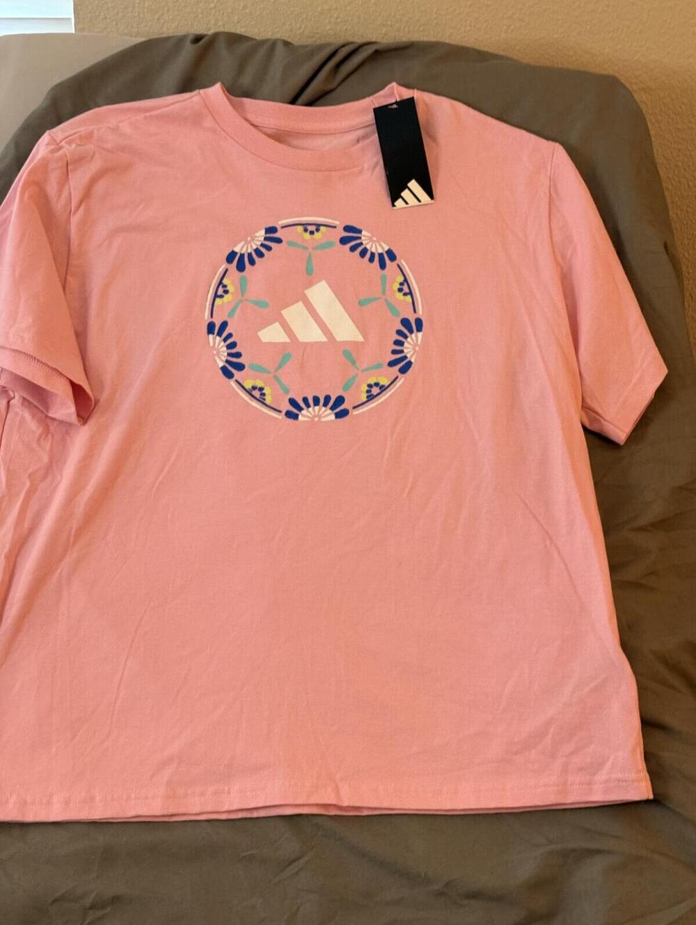 adidas Pink Graphic Logo T-Shirt with Tags - Picture 12 of 15